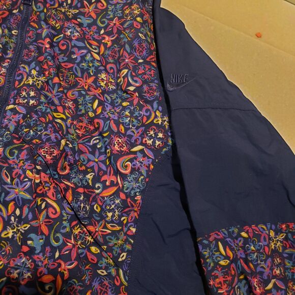Vintage Women’s Nike Floral AOP Windbreaker 90s  Full Zip RARE Over-sized 6/8 - Picture 7 of 9